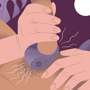 Ilustração do Lelo Tor 3 como anel peniano em uso